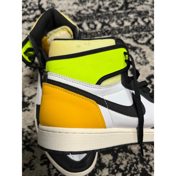 Jordan 1 Retro High White Black Volt University Gold Sneakers Men\'s Size 12 main image 9